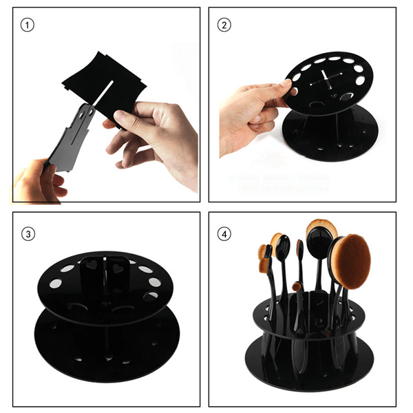Oval Brush Set Holder – Sleek and Functional Storage Solution-My Makeup Brushset