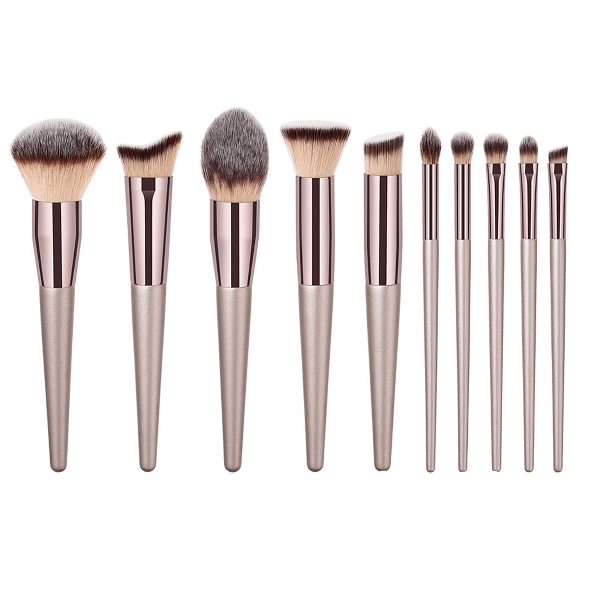 10 Piece Champagne Makeup Brush Set - The Ultimate Essential-My Makeup Brushset