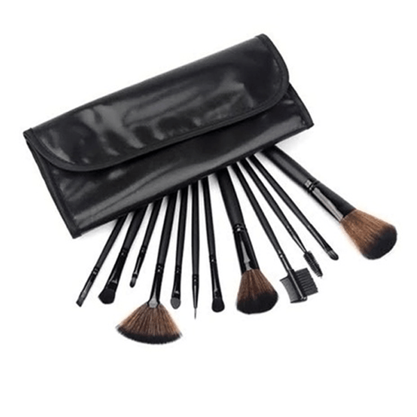 12 Piece Black Brush Set – Professional Complete Makeup Essentials-My Makeup Brushset