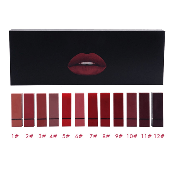 Velvet Matte Lip Kit – 12 Rich, Long-Lasting Matte Shades-My Makeup Brushset