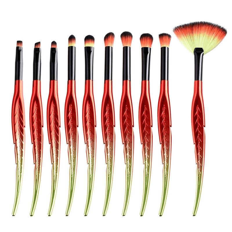 10 Piece Pure Leaf Brush Set – Brushes For All Makeup Needs-My Makeup Brushset