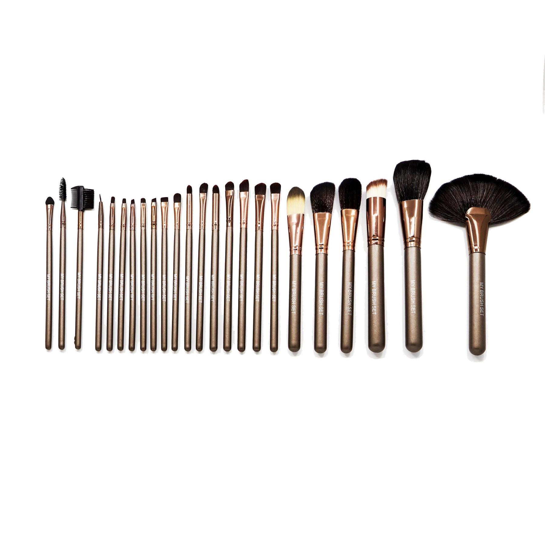 24 Piece Gold Makeup Brush Set– Complete Makeup Application Kit-My Makeup Brushset