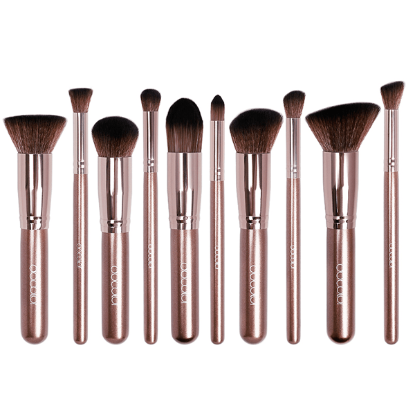 10Piece Coffee Makeup Brush Set – Flawless Makeup Made Easy-My Makeup Brushset