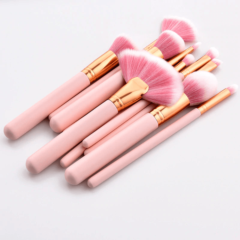 10Piece Rose Brush Set -  Professional  Brush  Set-My Makeup Brushset
