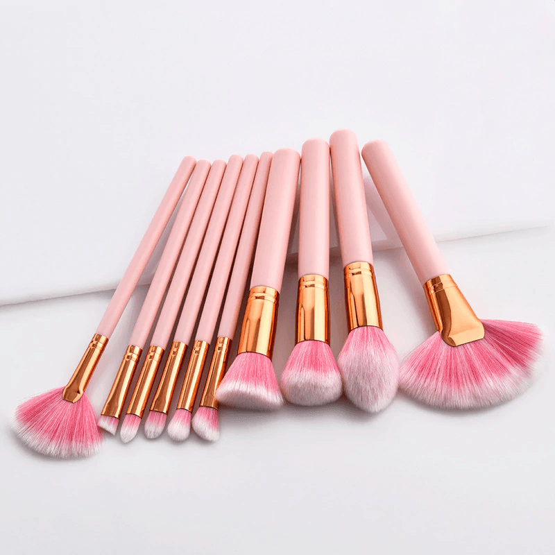 10Piece Rose Brush Set -  Professional  Brush  Set-My Makeup Brushset