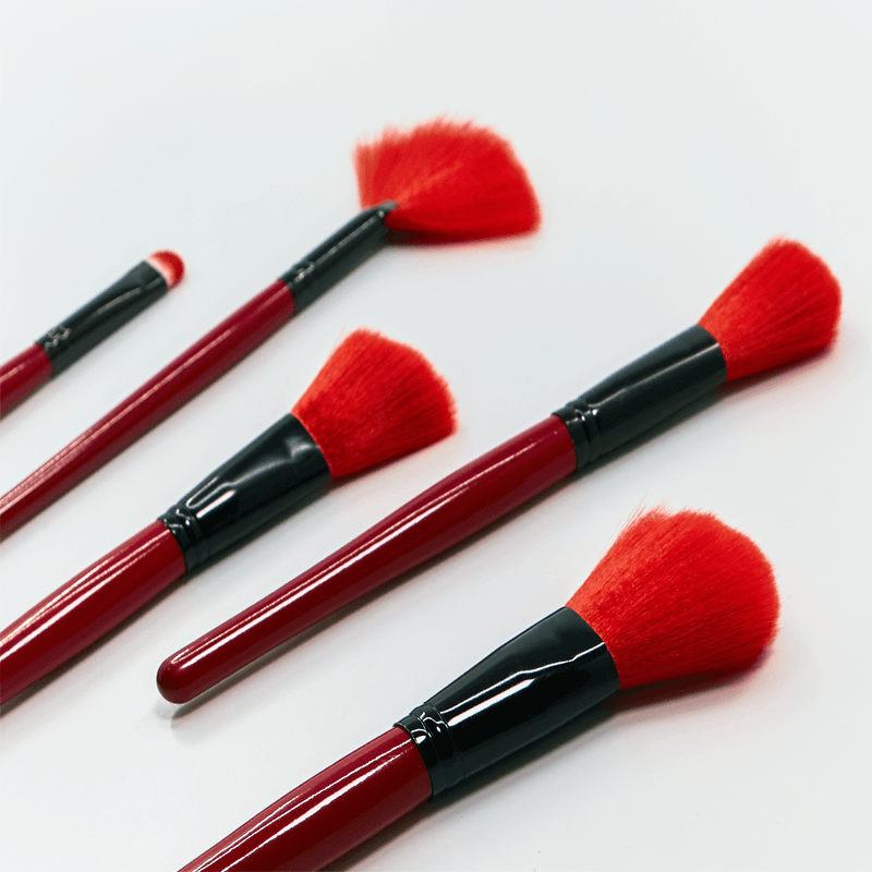 24 Piece Red Brush Set – Cruelty Free Multi Purpose Makeup Tools-My Makeup Brushset