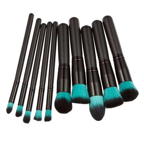 10 Piece Retro Black Brush Set - For All Your Makeup Needs-My Makeup Brushset