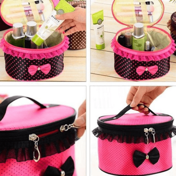 Portable Bowknot Travel Bag For Beauty And Cosmetics-My Makeup Brushset