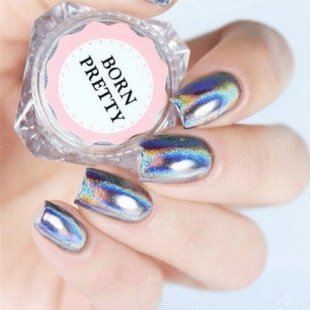 Holographic Nail Powder – Shimmering Unicorn Chrome Effect-My Makeup Brushset