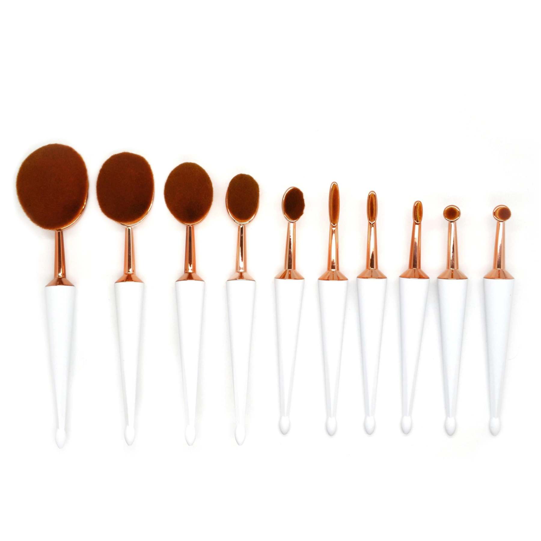 Oval Makeup Brush Set – 10 Piece Professional Application-My Makeup Brushset