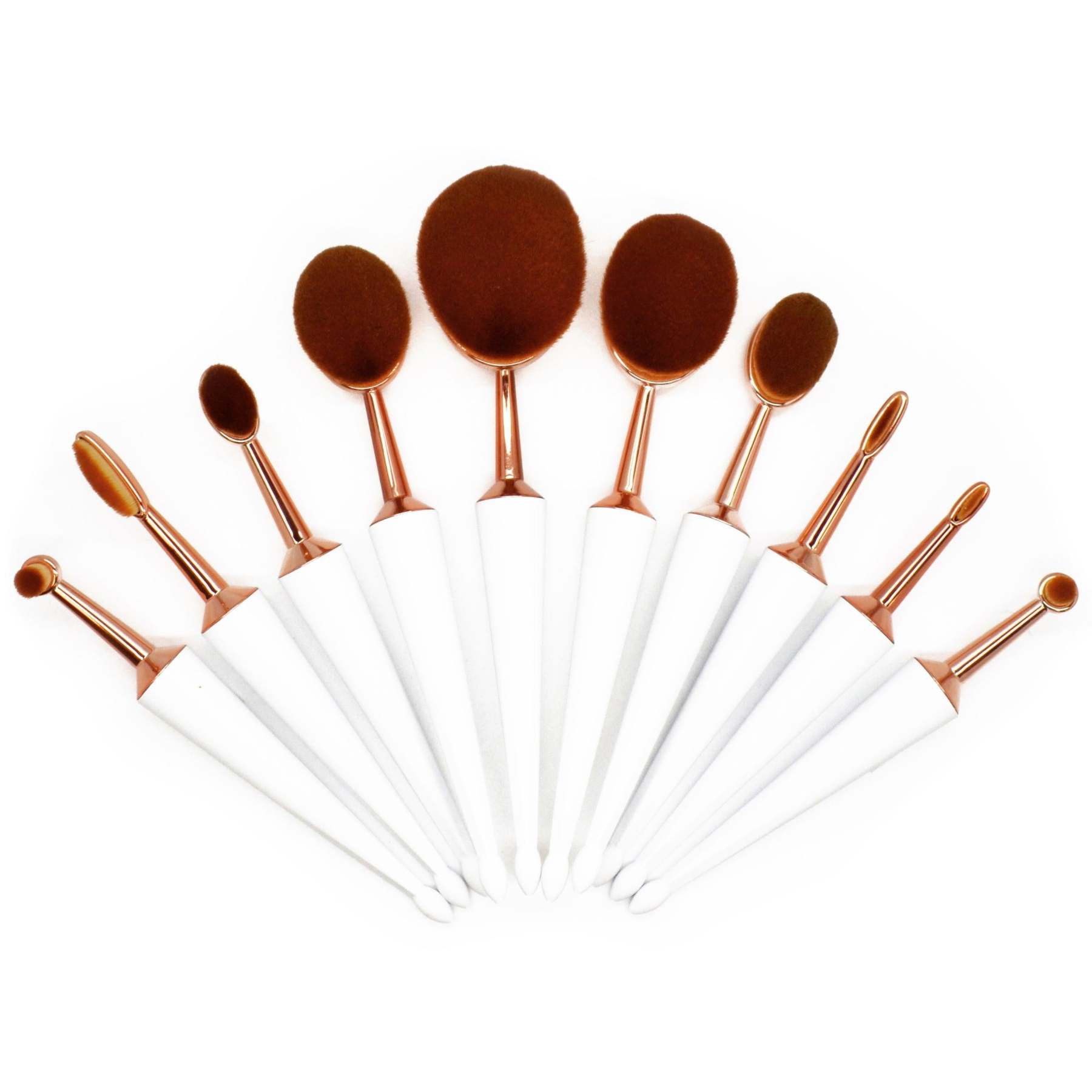 Oval Makeup Brush Set – 10 Piece Professional Application-My Makeup Brushset