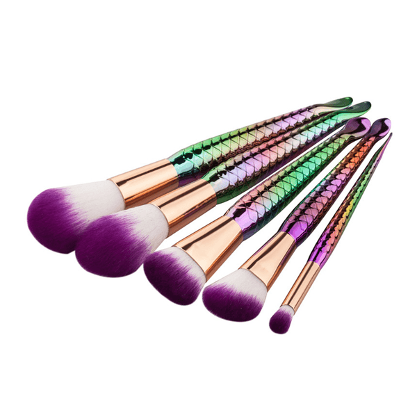 Rainbow Mermaid Brush Set – Vibrant and Flawless Makeup Application-My Makeup Brushset