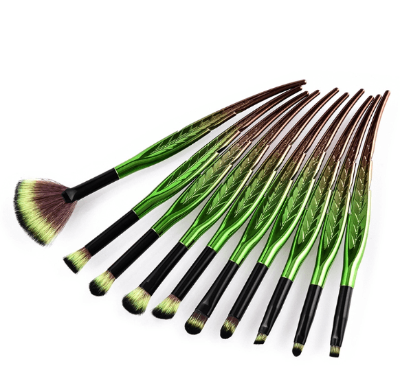 10 Piece Pure Leaf Brush Set – Brushes For All Makeup Needs-My Makeup Brushset