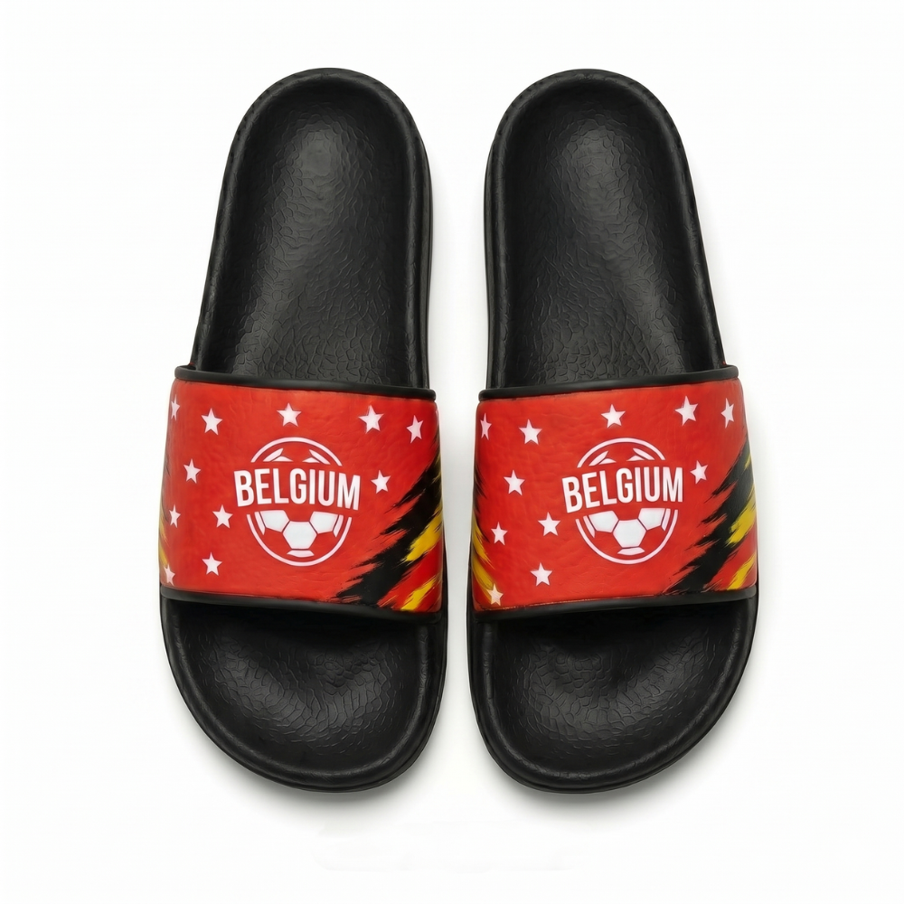 World Cup 2026 Belgium Football Fan Printed Slippers