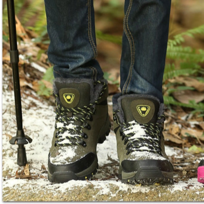 Men's Warm Fur Lace Up Ankle Boots-My Soft Slipper