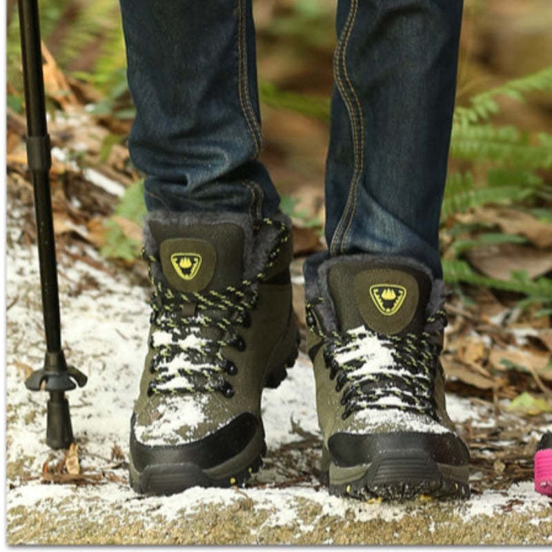 Men's Warm Fur Lace Up Ankle Boots-My Soft Slipper