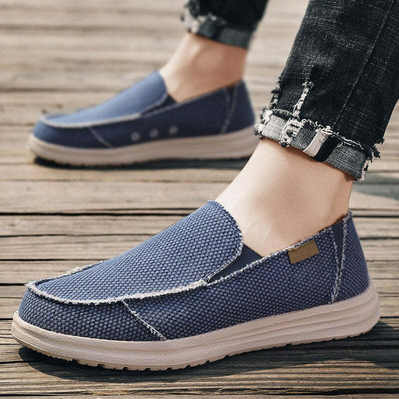 Summer Denim Canvas Men Breathable Casual Shoes-My Soft Slipper