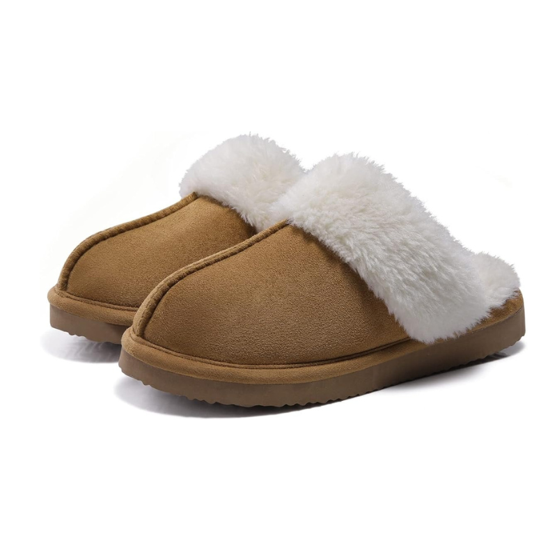 Faux Fur Lining Pull On Slippers With Memory Foam-My Soft Slipper