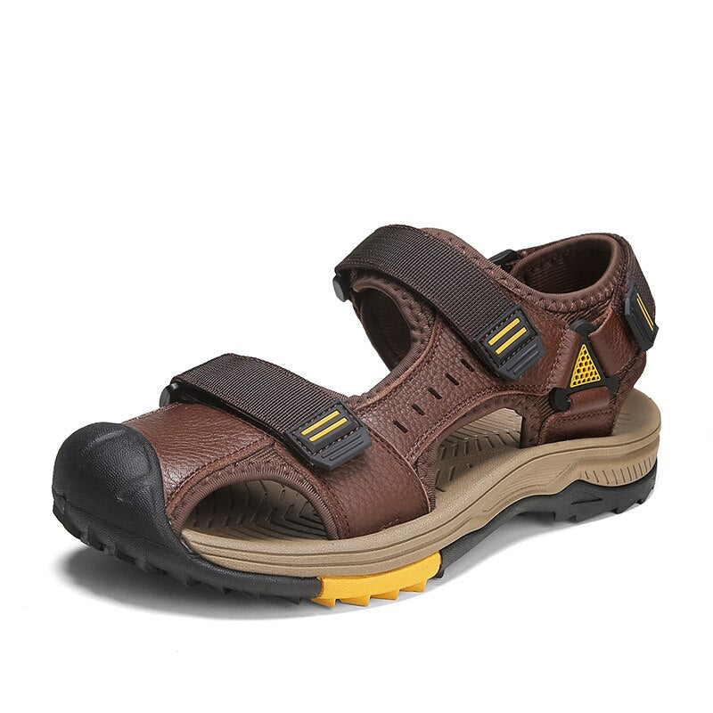 Summer Men Genuine Leather Sandals-My Soft Slipper