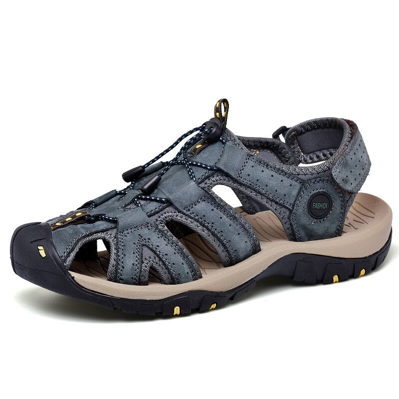 Genuine Leather Summer Men Sandals-My Soft Slipper