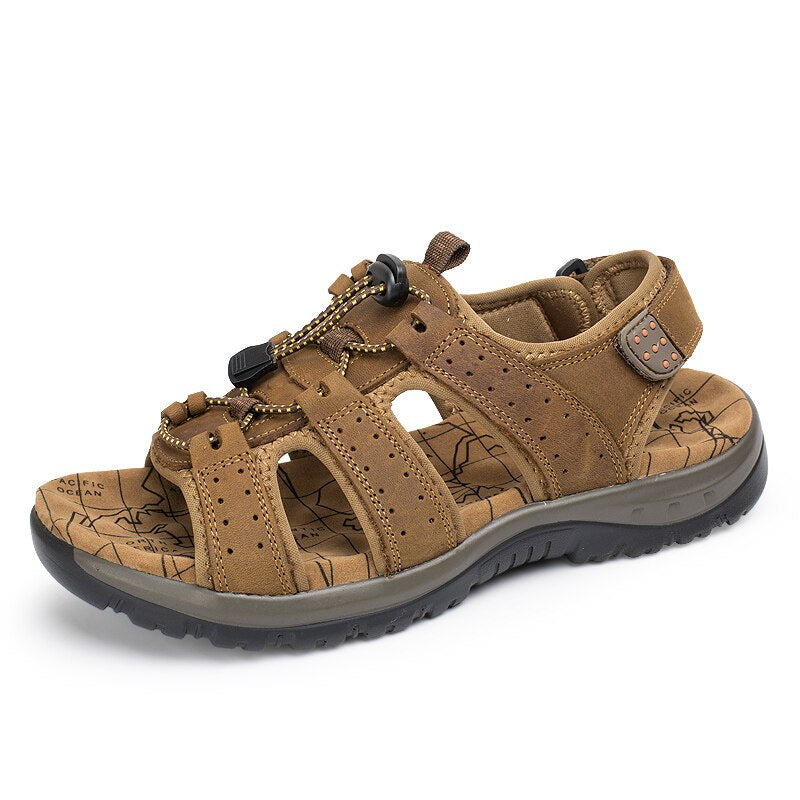 Genuine Leather Comfortable Beach Sandals-My Soft Slipper
