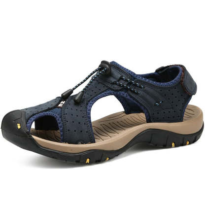 Genuine Leather Outdoor Men Beach Sandals-My Soft Slipper