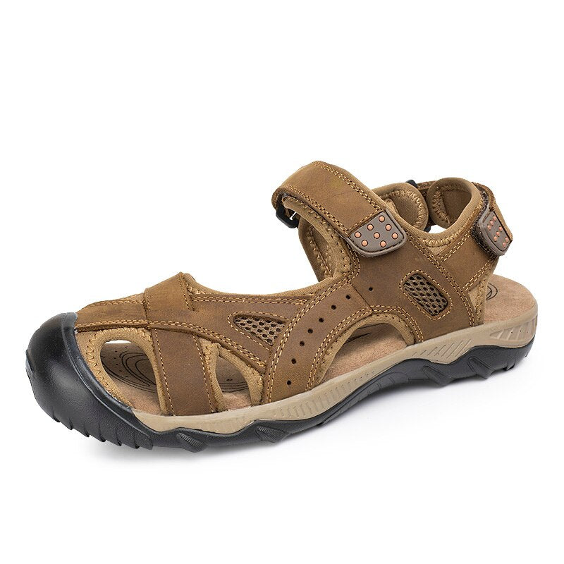 Genuine Leather Outdoor Men's Sandals-My Soft Slipper