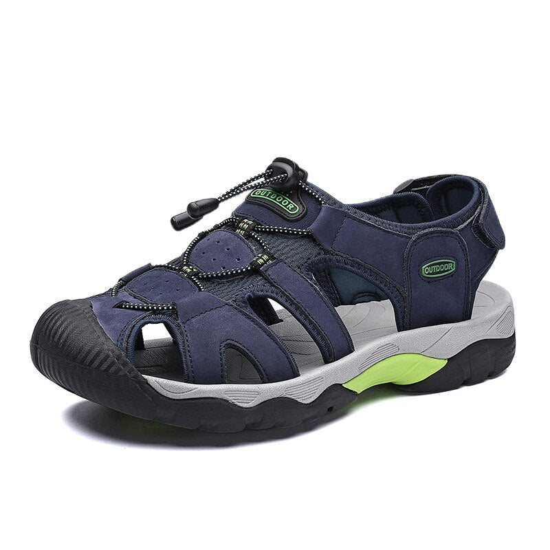 Big Size Men Genuine Leather Sandals-My Soft Slipper