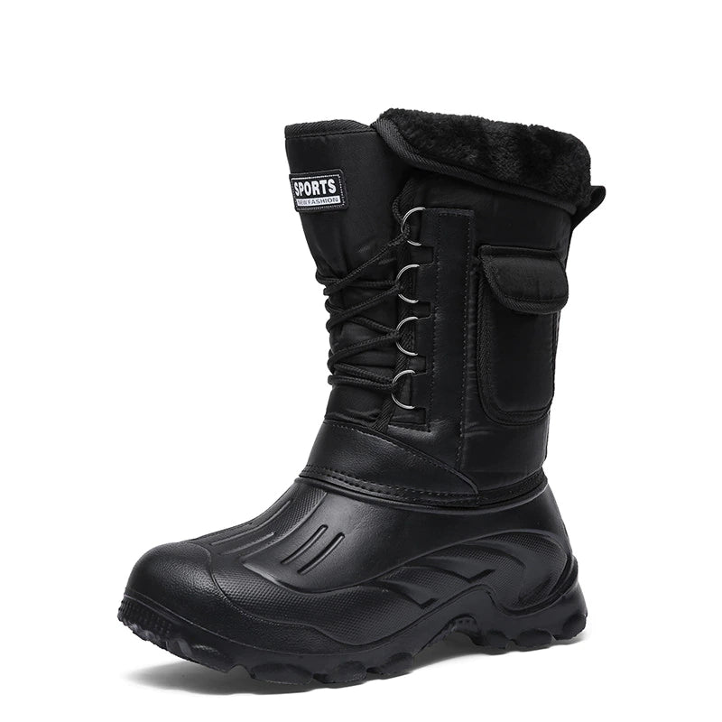 Camouflage Snow Waterproof Men Boots With Fur-My Soft Slipper