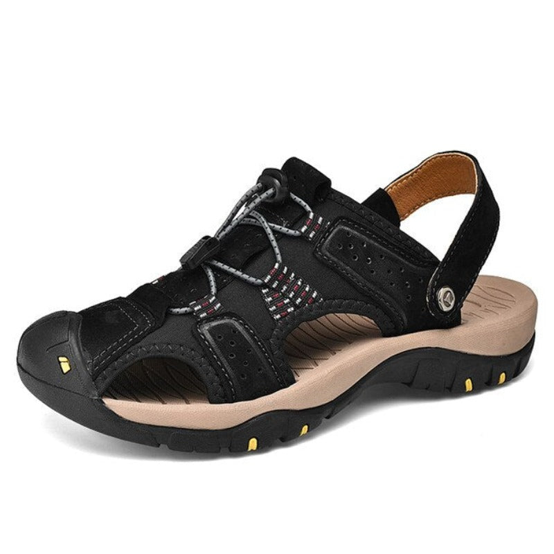 Genuine Leather Outdoor Summer Men's Sandals-My Soft Slipper