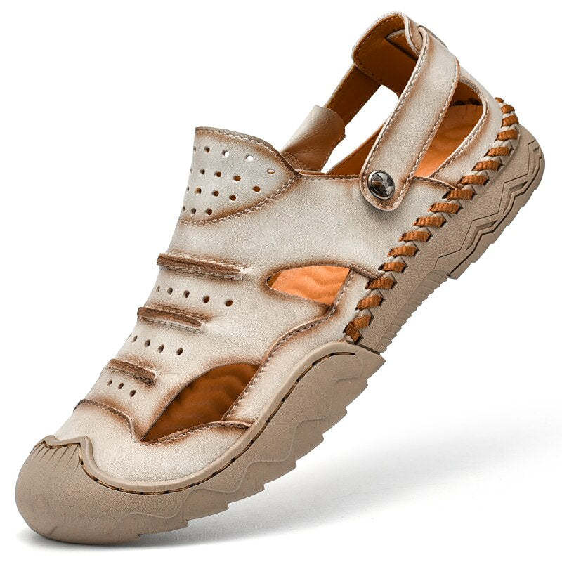 Outdoor Genuine Leather Beach Sandals-My Soft Slipper