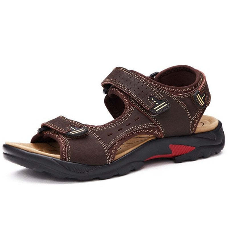 Casual Men Genuine Leather Soft Sandals-My Soft Slipper