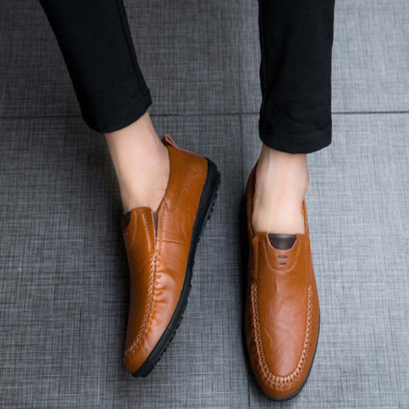 Fashion Casual Leather Loafers Shoes-My Soft Slipper
