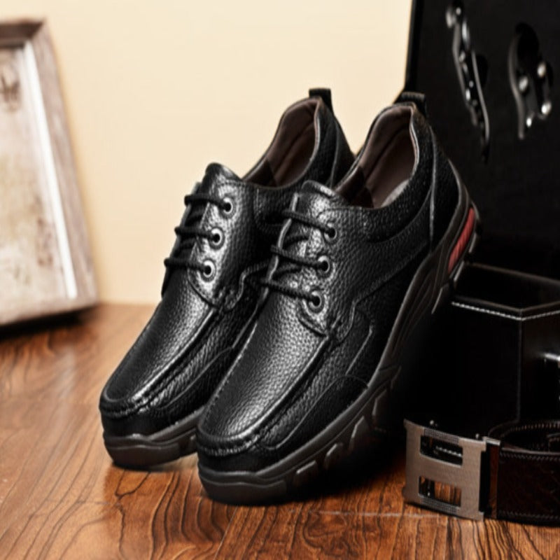 Flat Men Genuine Leather Loafer Shoes-My Soft Slipper