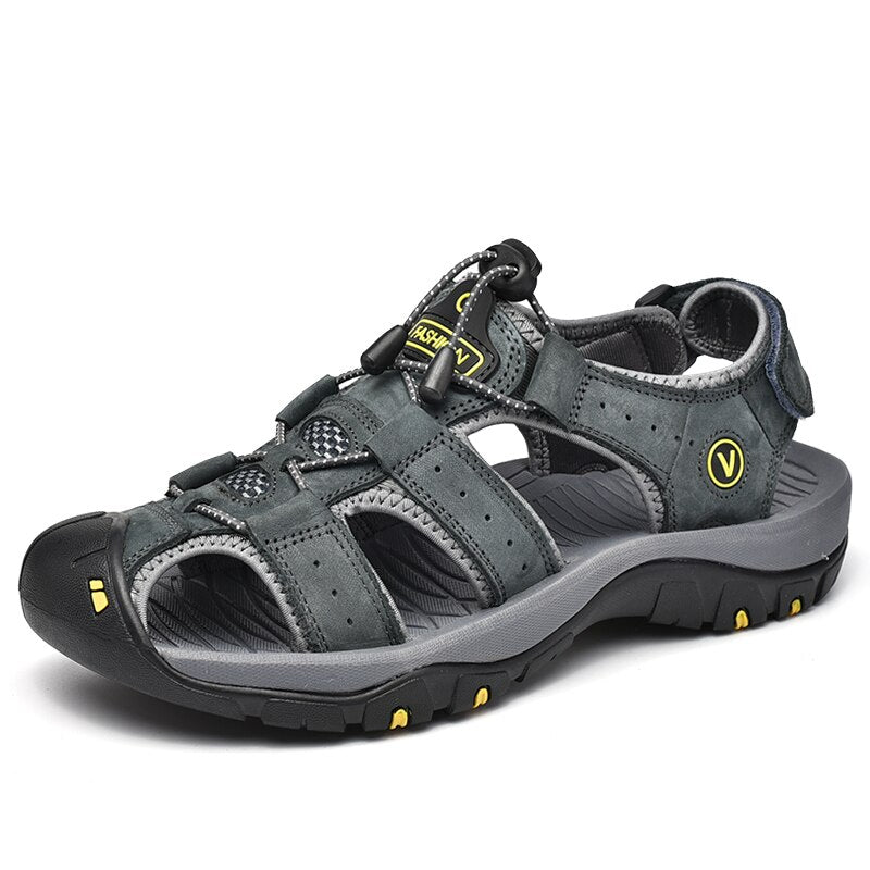 Genuine Leather Summer Men's Sandals-My Soft Slipper