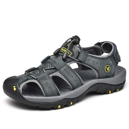 Genuine Leather Summer Men's Sandals-My Soft Slipper