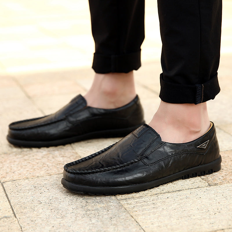 Men Fashion Casual Leather Loafers-My Soft Slipper