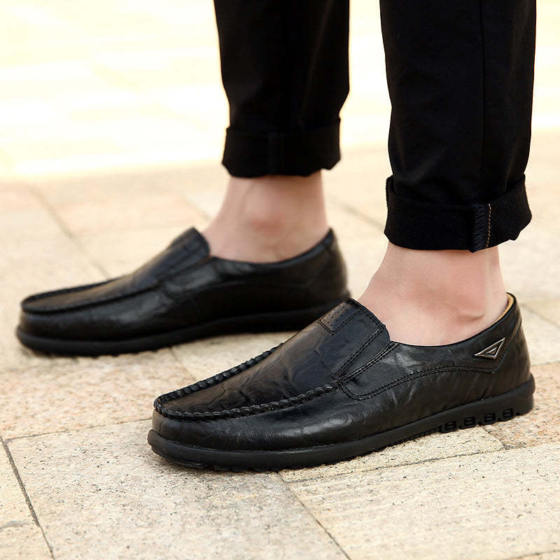 Men Fashion Casual Leather Loafers-My Soft Slipper
