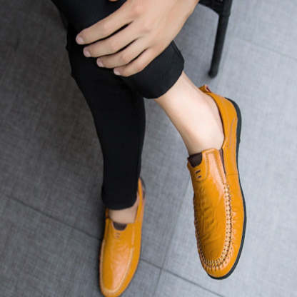 Fashion Casual Leather Loafers Shoes-My Soft Slipper