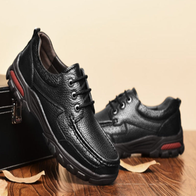 Flat Men Genuine Leather Loafer Shoes-My Soft Slipper