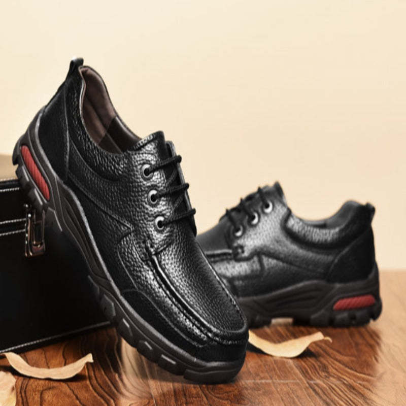 Flat Men Genuine Leather Loafer Shoes-My Soft Slipper