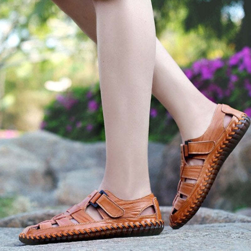 High Quality Genuine Leather Sandals-My Soft Slipper