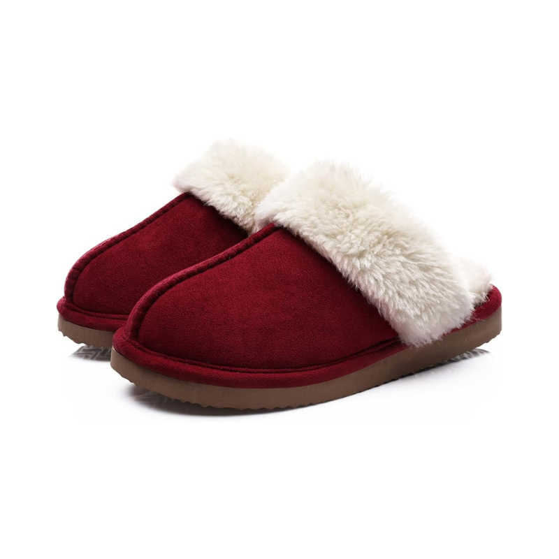 Faux Fur Lining Pull On Slippers With Memory Foam-My Soft Slipper