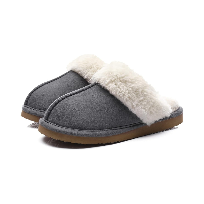 Faux Fur Lining Pull On Slippers With Memory Foam-My Soft Slipper