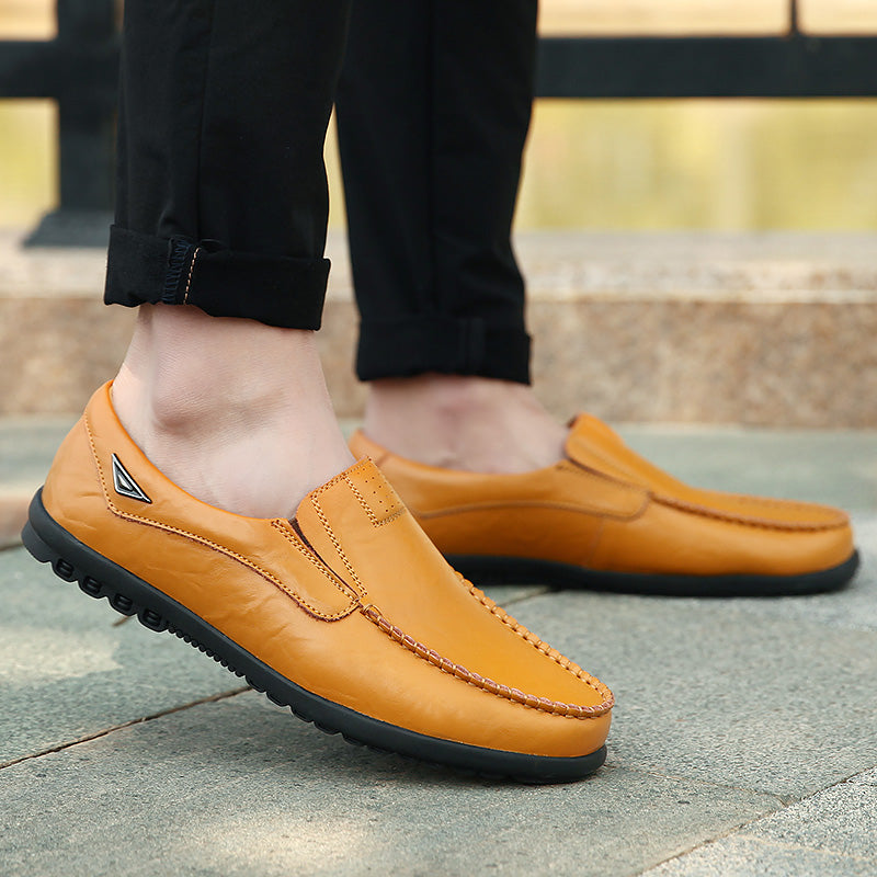 Men Fashion Casual Leather Loafers-My Soft Slipper