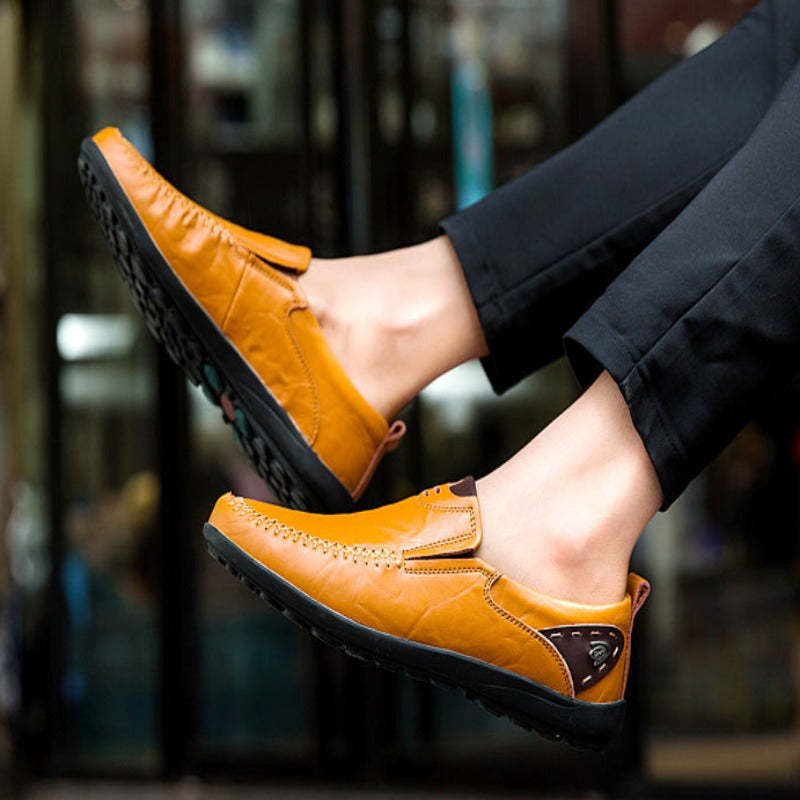 Fashion Casual Leather Loafers Shoes-My Soft Slipper