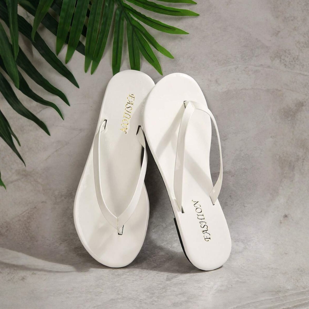 Solid Colored Casual Flat Flip Flop Sandals For Women