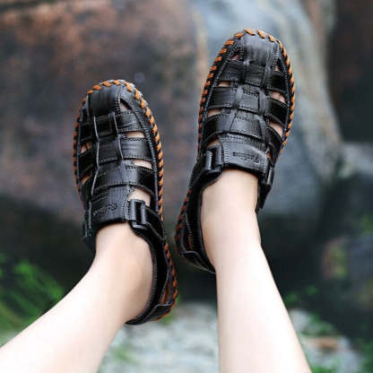 High Quality Genuine Leather Sandals-My Soft Slipper