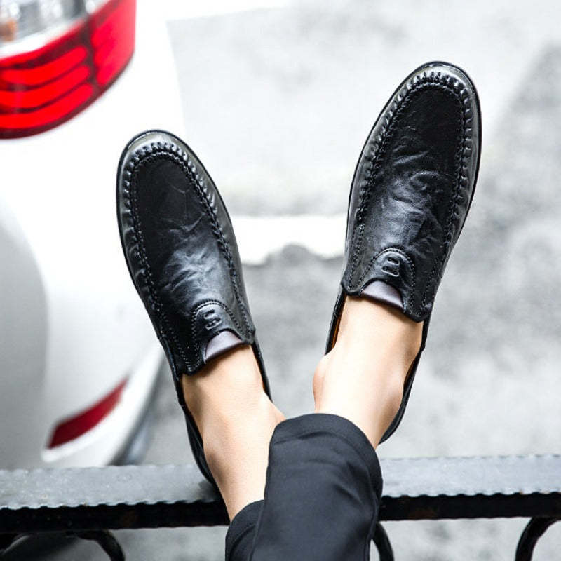 Fashion Casual Leather Loafers Shoes-My Soft Slipper