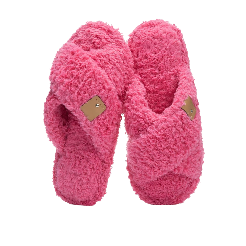 Fuzzy Faux Fur Slip Slippers For Women